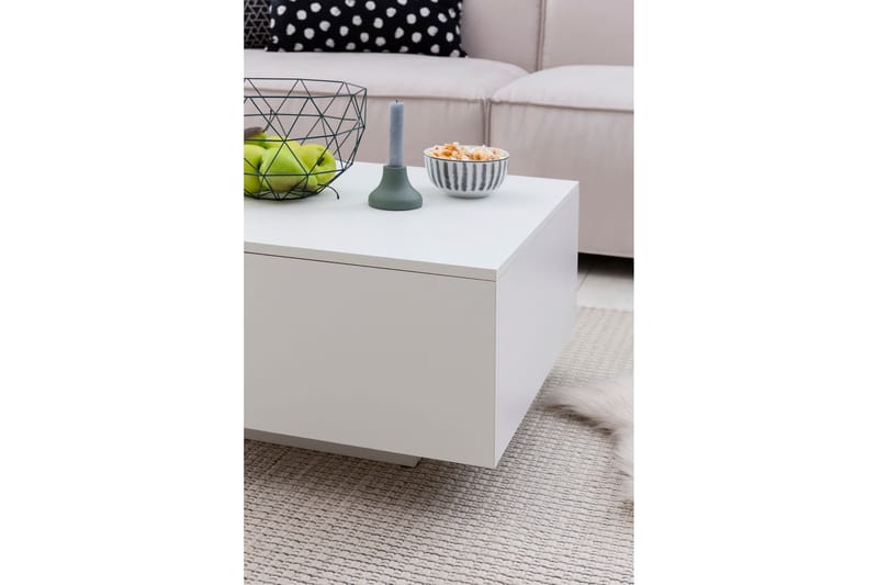 Golnick Sofabord 60 cm med Oppbevaring - Hvit - Møbler - Bord - Sofabord