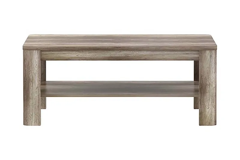 Gomon Sofabord 110 cm med Oppbevaringshylle, Brun