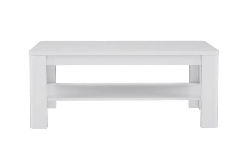 Gowhole Sofabord 110 cm med Oppbevaringshylle - Hvit - Sofabord