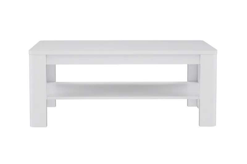 Gowhole Sofabord 110 cm med Oppbevaringshylle, Hvit