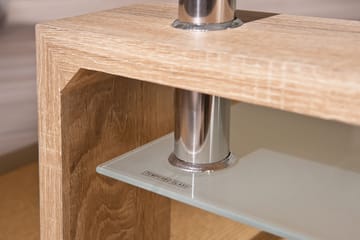 Gylle Sofabord 100 cm med Oppbevaringshylle - Glass/Hvit/Natur - Møbler - Bord - Sofabord