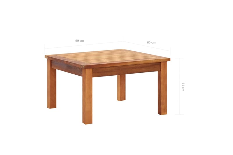 Hagesalongbord 60x60x36 cm heltre akasie - Brun - Møbler - Bord - Sofabord
