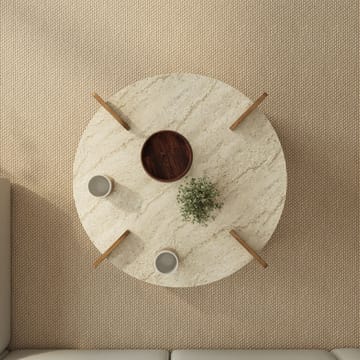 Sofabord Hanah Home Avoure (90 x 35 x 90 cm) Travertine Walnut - Travertin og valnøtt - Møbler - Bord - Sofabord
