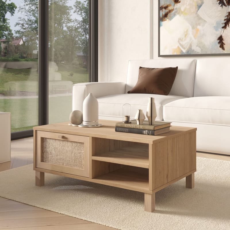 Sofabord Hanah Home Dune (90 x 38,6 x 60 cm) Eik - Eik - Møbler - Bord - Sofabord