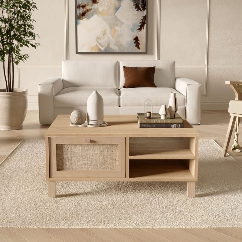 Sofabord Hanah Home Dune (90 x 38,6 x 60 cm) Eik - Eik - Møbler - Bord - Sofabord