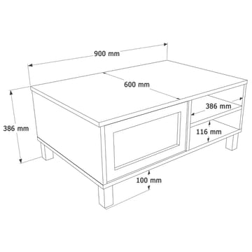 Sofabord Hanah Home Dune (90 x 38,6 x 60 cm) Eik - Eik - Møbler - Bord - Sofabord