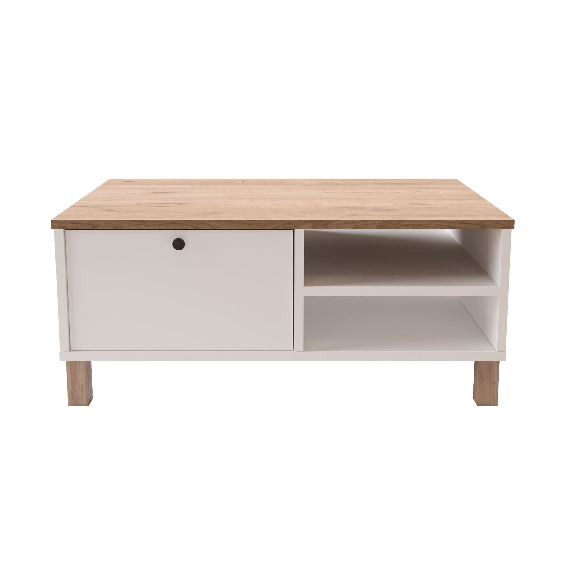 Sofabord Hanah Home Nord (90 x 38,6 x 60 cm) Hvit eik - Hvit og eik