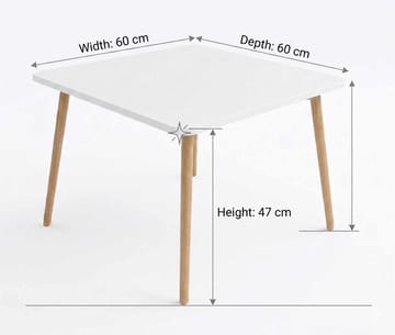 Sofabord Hanah Home Peka Compact (60 x 47 x 60 cm) Hvit - Hvit - Møbler - Bord - Sofabord