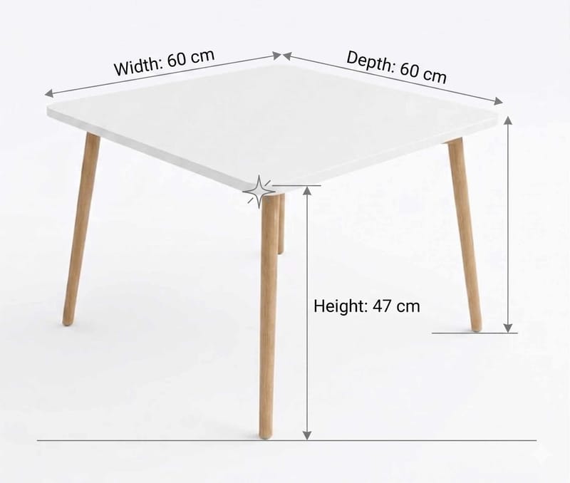 Sofabord Hanah Home Peka Compact (60 x 47 x 60 cm) Hvit - Hvit - Møbler - Bord - Sofabord