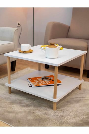 Sofabord Hanah Home Peka Mini (60 x 42,5 x 60 cm) Hvit - Hvit - Møbler - Bord - Sofabord
