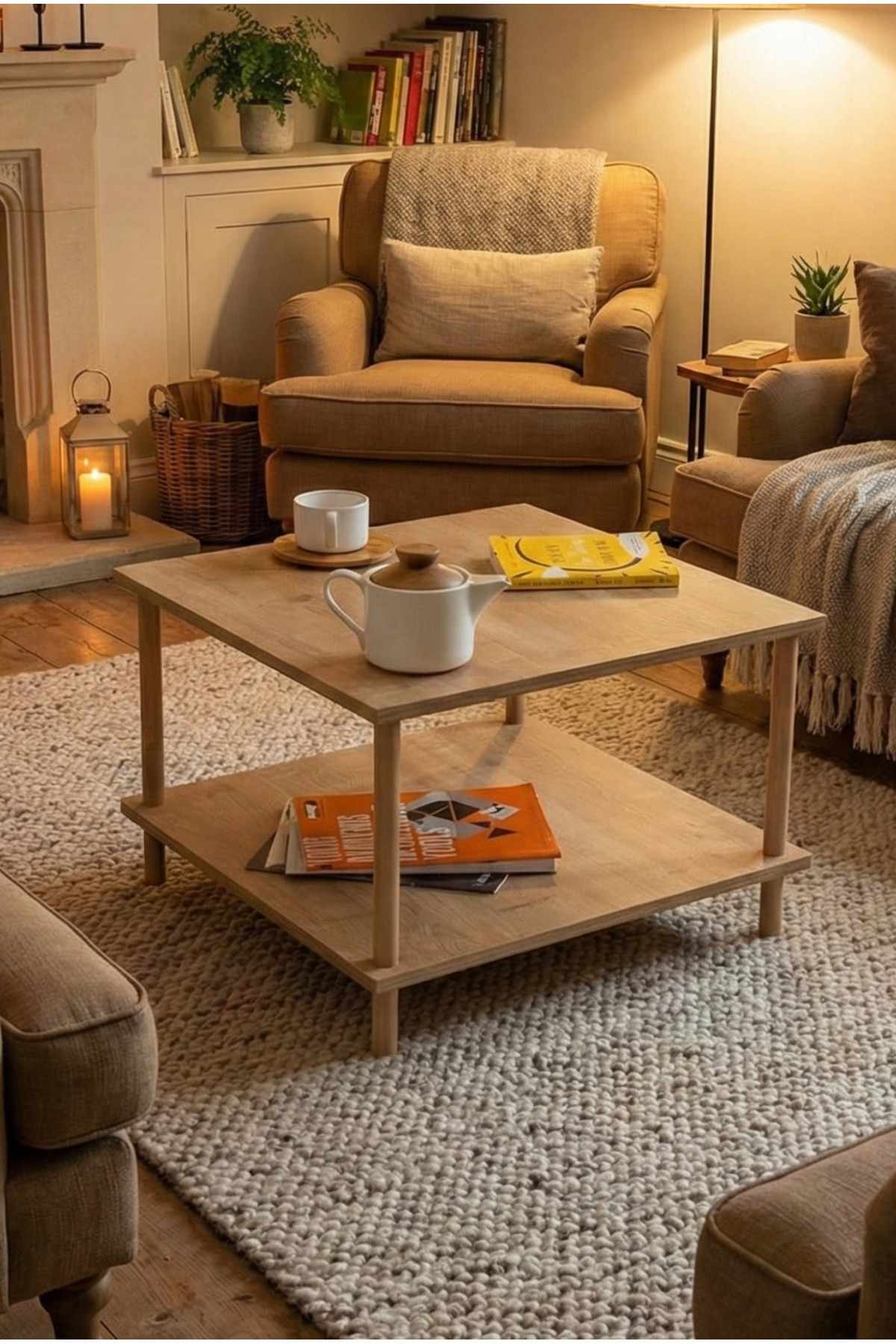 Sofabord Hanah Home Peka Mini (60 x 42,5 x 60 cm) Sapphire Oak - Sapphire Oak