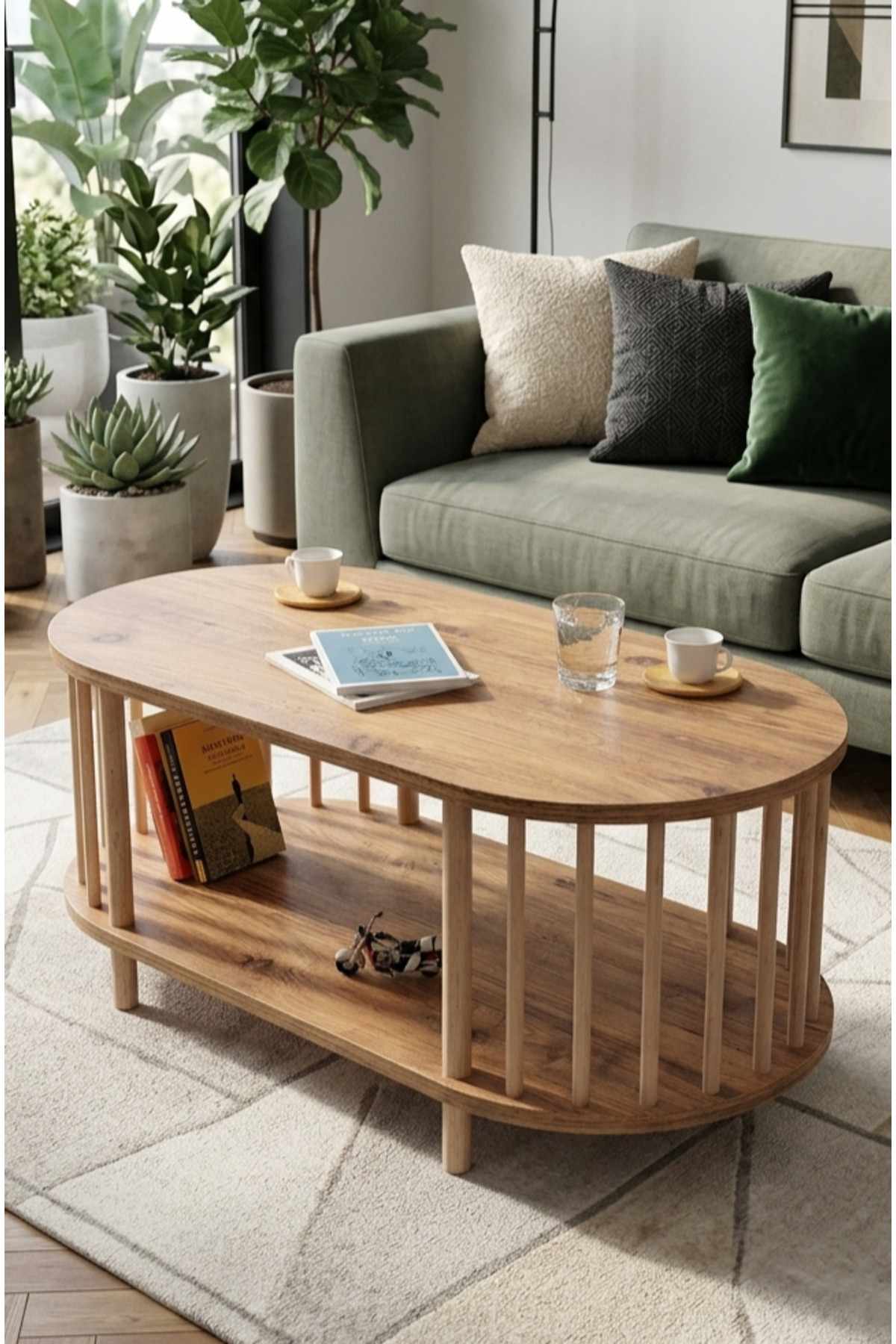 Sofabord Hanah Home Peka Round (90 x 43 x 45 cm) Furu - Furu