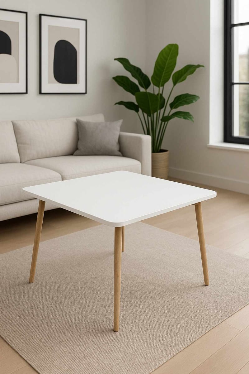 Sofabord Hanah Home Peka Compact (60 x 47 x 60 cm) Hvit - Hvit - Møbler - Bord - Sofabord