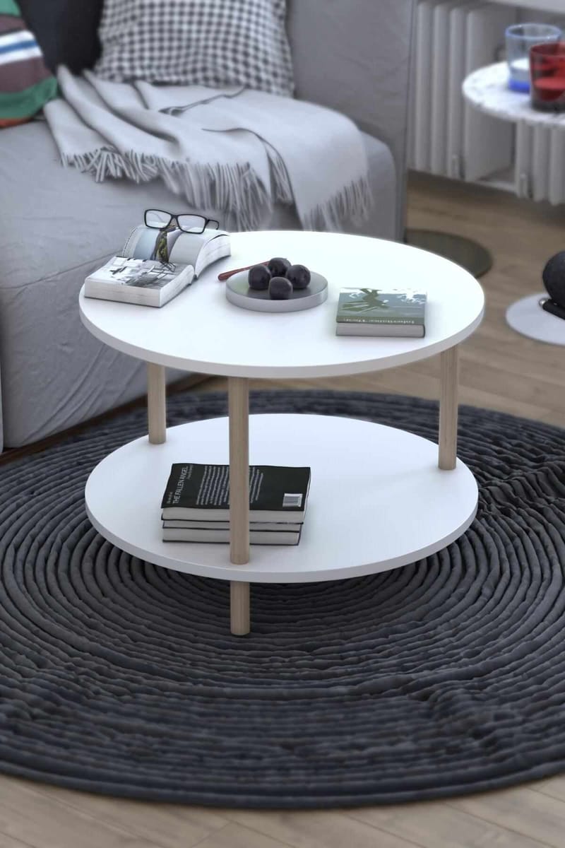 Sofabord Hanah Home Peka Square (Ø60 x H43 cm) Hvit - Hvit - Møbler - Bord - Sofabord
