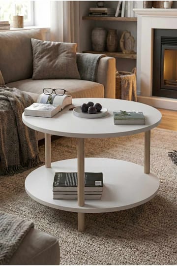 Sofabord Hanah Home Peka Square (Ø60 x H43 cm) Hvit - Hvit - Møbler - Bord - Sofabord