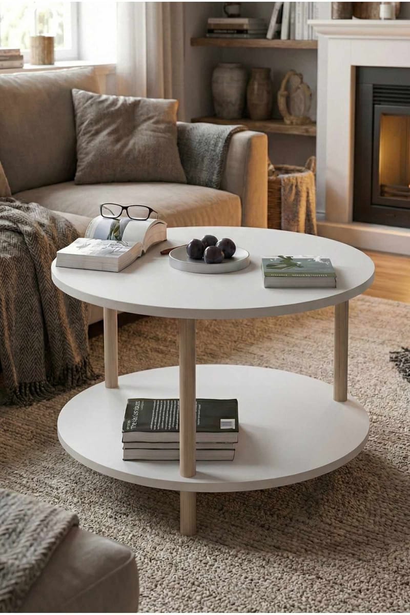 Sofabord Hanah Home Peka Square (Ø60 x H43 cm) Hvit - Hvit - Møbler - Bord - Sofabord