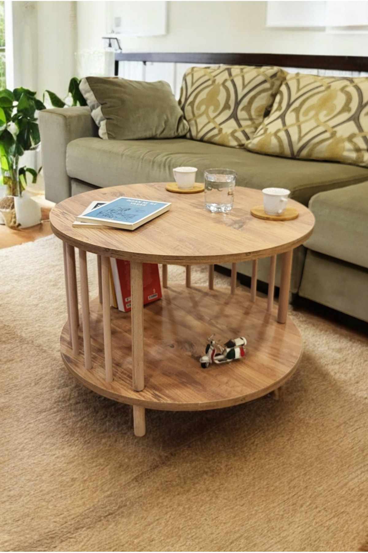 Sofabord Hanah Home Peka-0108 (Ø60 x H43 cm) Furu - Furu