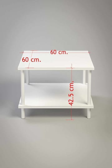 Sofabord Hanah Home Peka Mini (60 x 42,5 x 60 cm) Hvit - Hvit - Møbler - Bord - Sofabord