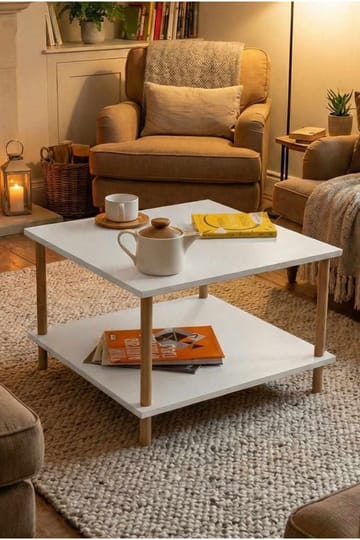 Sofabord Hanah Home Peka Mini (60 x 42,5 x 60 cm) Hvit - Hvit - Møbler - Bord - Sofabord