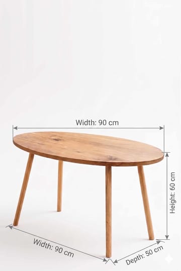 Sofabord Hanah Home Peka Low (90 x 60 x 50 cm) Furu - Furu - Møbler - Bord - Sofabord