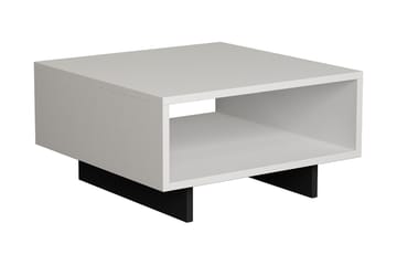 Hapeila Sofabord 60 cm med Oppbevaringshylle - Hvit/Mørkegrå - Møbler - Bord - Sofabord