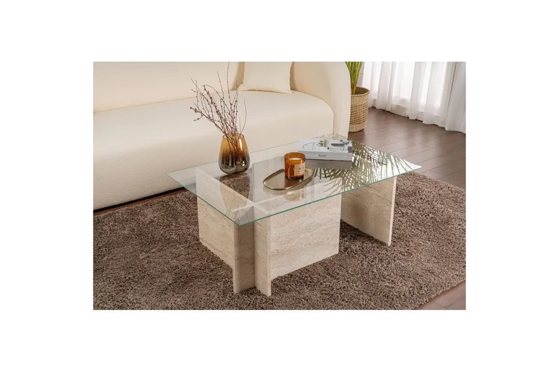 Sofabord Haruto Travertin - Travertin - Møbler - Bord - Sofabord