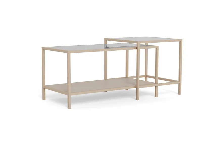 Hasslevik salongbord 90 cm, Klar/grå