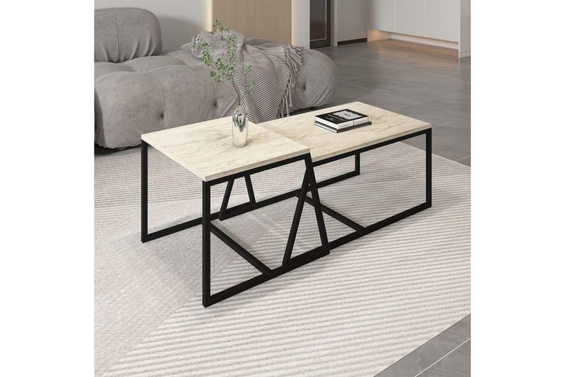 Sofabord Hebamal Travertin - Natur - Møbler - Bord - Sofabord