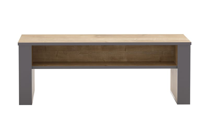 Hejde Sofabord 110 cm med Oppbevaringshylle - Brun/Grå - Sofabord