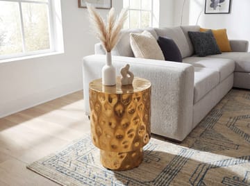 Helvik rundt sidebord 36 cm i aluminium - gull - Møbler - Bord - Sofabord - Kistebord