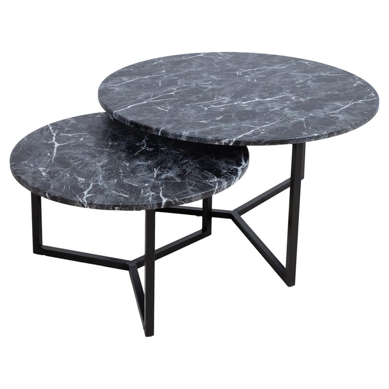 Sofabord HOME4YOU AKIRA 2 stk. sett 80x45 cm 60x37 cm Mørk grå - Mørkegrå - Møbler - Bord - Sofabord