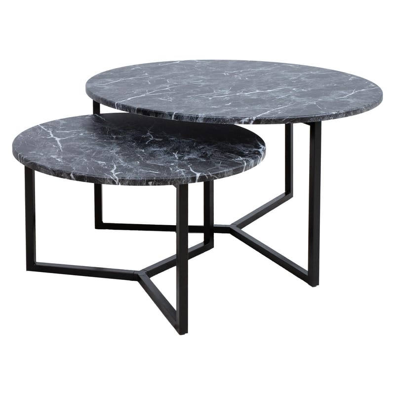 Sofabord HOME4YOU AKIRA 2 stk. sett 80x45 cm 60x37 cm Mørk grå - Mørkegrå - Møbler - Bord - Sofabord