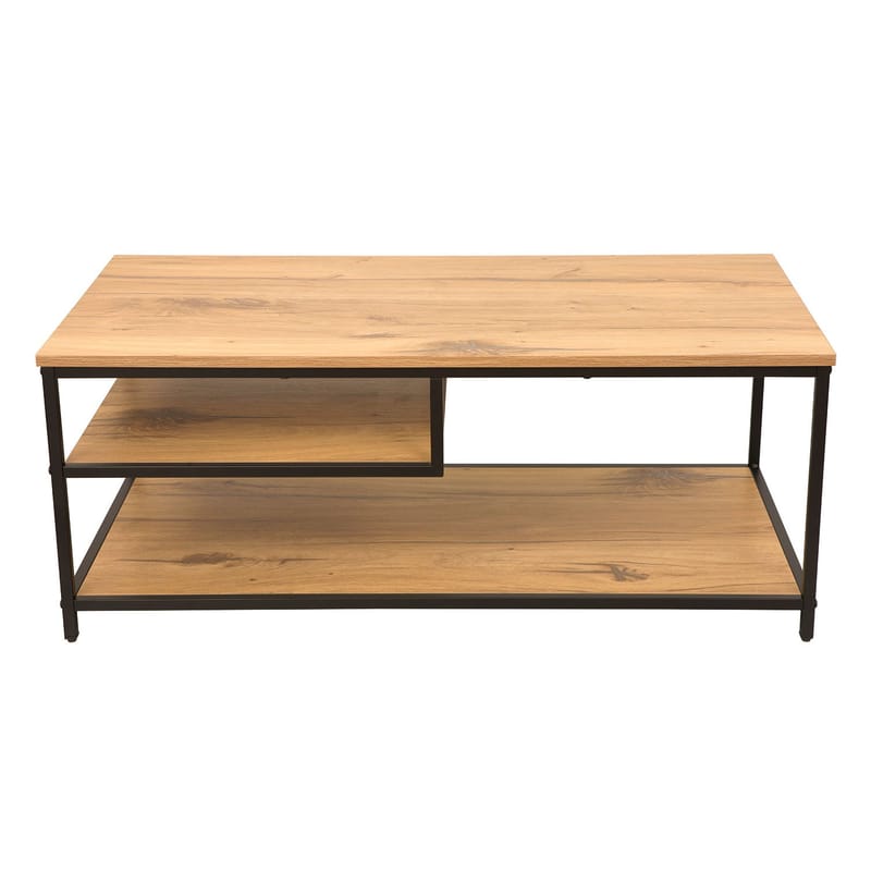 Sofabord HOME4YOU Dimitra 100x50x40 cm rustikk/svart - Lyst rustikt tre / svart - Møbler - Bord - Sofabord