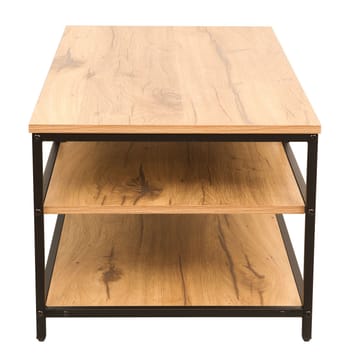 Sofabord HOME4YOU Dimitra 100x50x40 cm rustikk/svart - Lyst rustikt tre / svart - Møbler - Bord - Sofabord