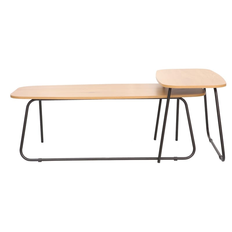 Sofabord HOME4YOU Duo 2 stk. 120x48x40 cm 75x40xh48 cm Ask/svart - ask/svart - Møbler - Bord - Sofabord