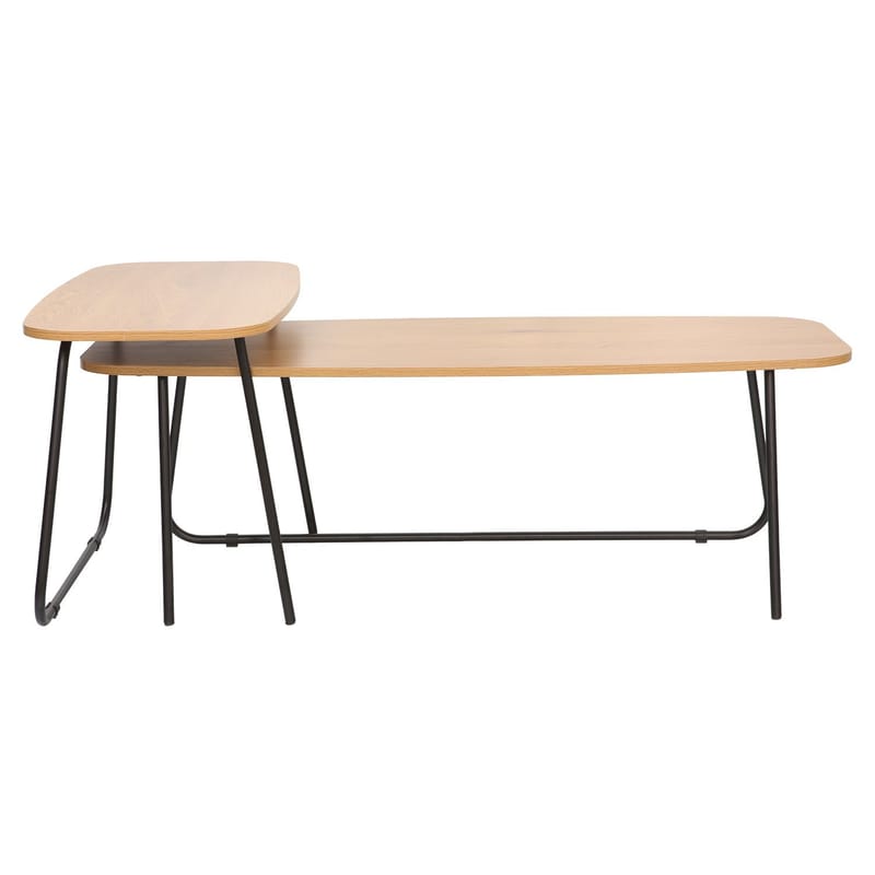 Sofabord HOME4YOU Duo 2 stk. 120x48x40 cm 75x40xh48 cm Ask/svart - ask/svart - Møbler - Bord - Sofabord