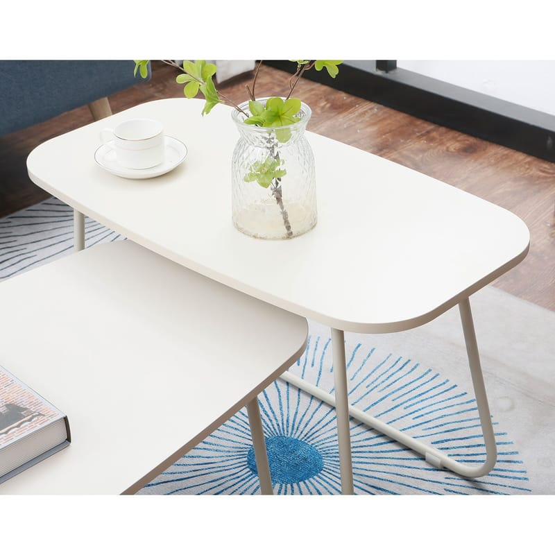 Sofabord HOME4YOU Duo 2 stk. 120x48x40 cm 75x40xh48 cm Lyst tre/beige - lyst tre/beige - Møbler - Bord - Sofabord