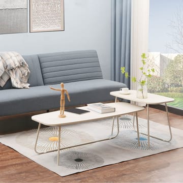 Sofabord HOME4YOU Duo 2 stk. 120x48x40 cm 75x40xh48 cm Lyst tre/beige - lyst tre/beige - Møbler - Bord - Sofabord