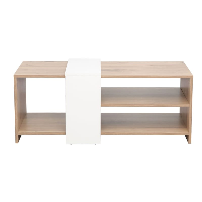 Sofabord HOME4YOU Hannes 100x53x41,5 cm rustikk / hvit melamin - Lyst rustikt tre / hvit - Møbler - Bord - Sofabord