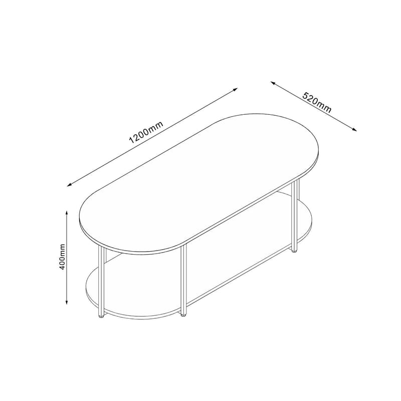 Sofabord HOME4YOU Hannes 120x52x40 cm rustikk melamin - Brun - Møbler - Bord - Sofabord