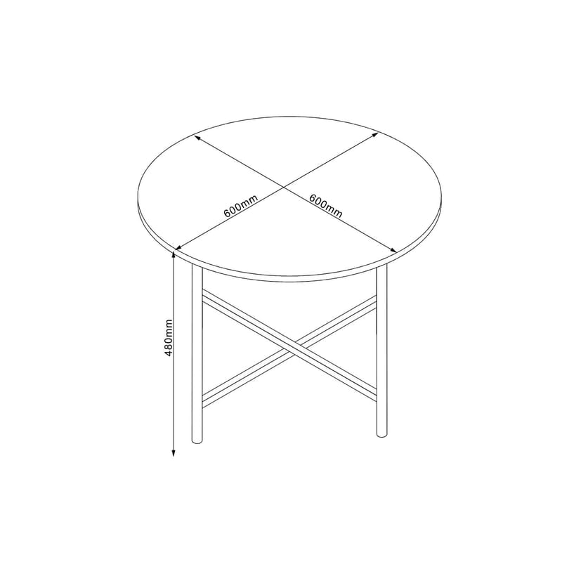 Sofabord HOME4YOU Hannes 60x60x48 cm rustikk melamin - rustikk melamin - Møbler - Bord - Sofabord