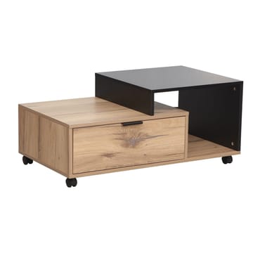 Sofabord HOME4YOU Hannes 90x50x40 cm rustikk / svart melamin - Lyst rustikt tre / svart - Møbler - Bord - Sofabord