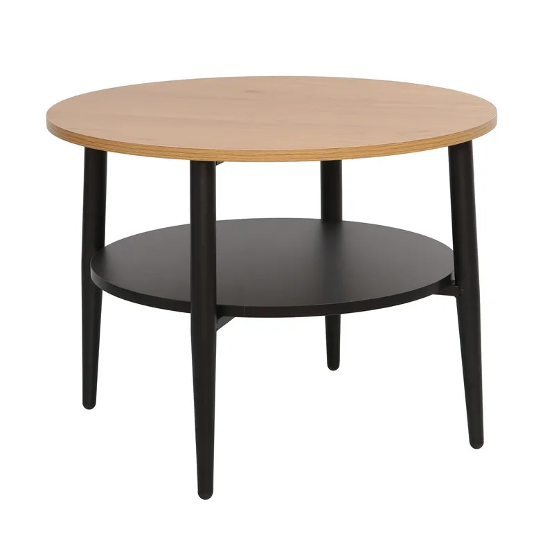 Sofabord HOME4YOU Hector ask/svart 60x60x45 cm, ask/svart