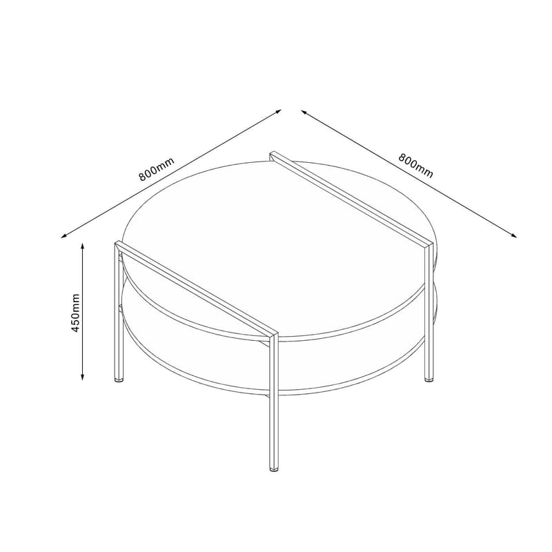 Sofabord HOME4YOU Hedvig 80x80x45 cm ask/svart - Ask / svart - Møbler - Bord - Sofabord