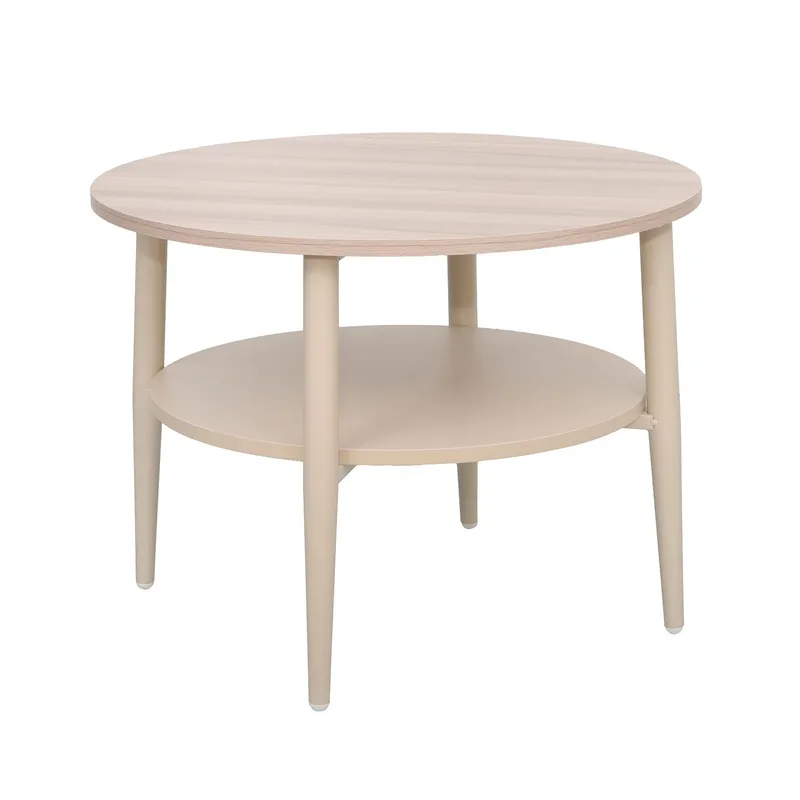 Sofabord HOME4YOU Lester lyst tre/beige 60x60x45 cm, Lyst treverk / beige