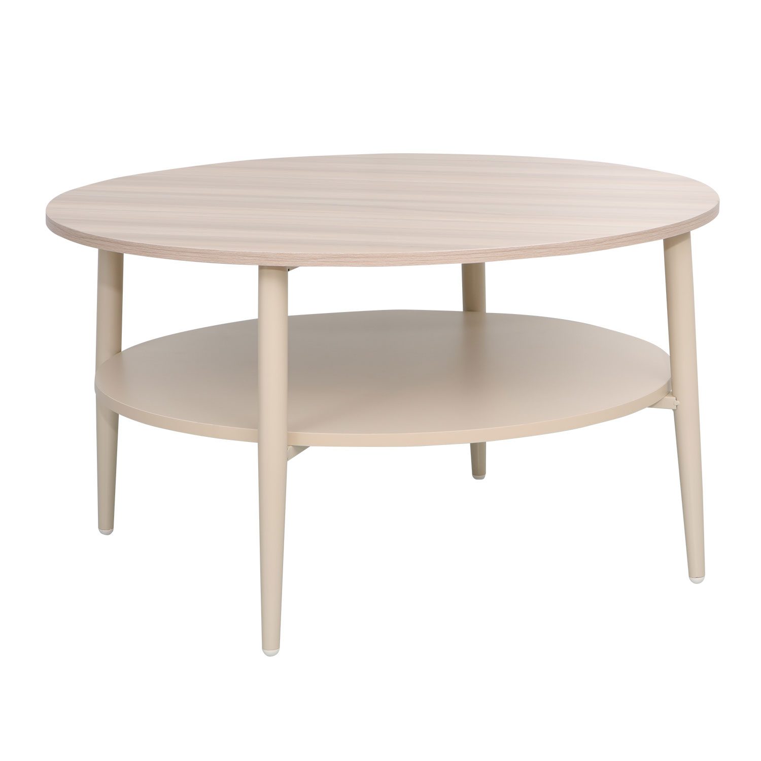 Sofabord HOME4YOU Lester lyst tre/beige 80x80x45 cm - Lyst treverk / beige