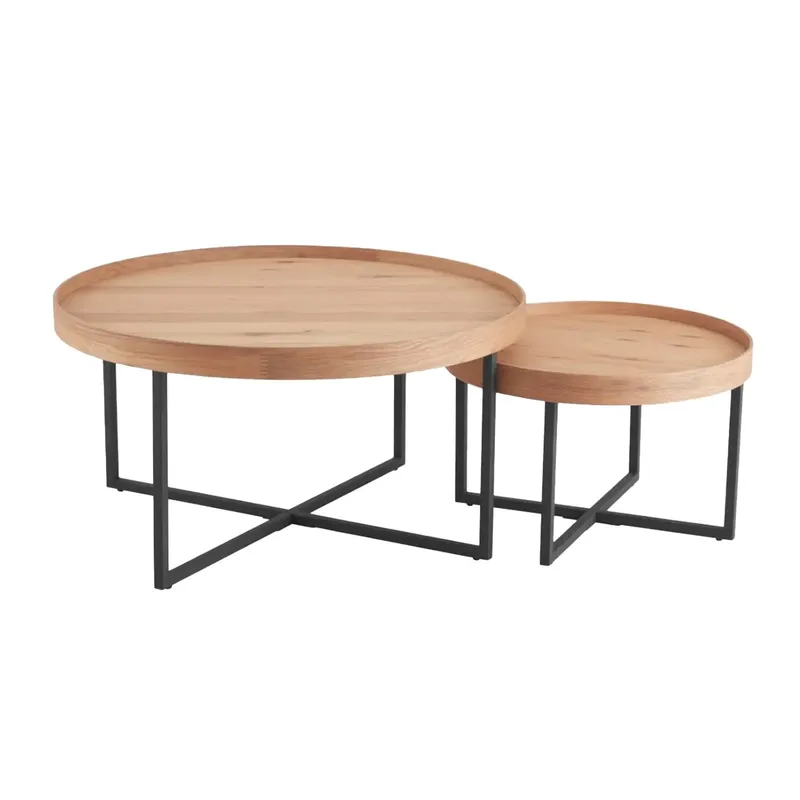 Sofabord HOME4YOU Music 2 stk. sett eik 60x38, 90x46, Eik