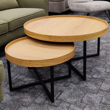 Sofabord HOME4YOU Music 2 stk. sett eik 60x38, 90x46 - Eik - Møbler - Bord - Sofabord