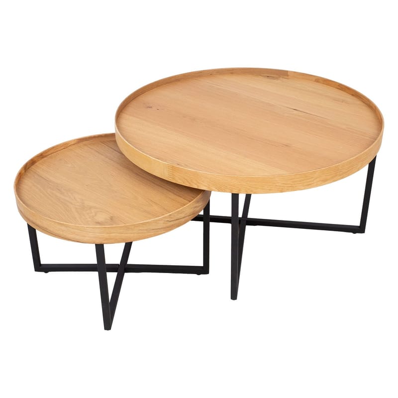 Sofabord HOME4YOU Music 2 stk. sett eik 60x38, 90x46 - Eik - Møbler - Bord - Sofabord