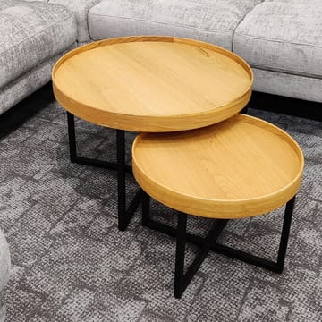 Sofabord HOME4YOU Music 2 stk. sett eik 70x46, 50x38 - Eik - Møbler - Bord - Sofabord
